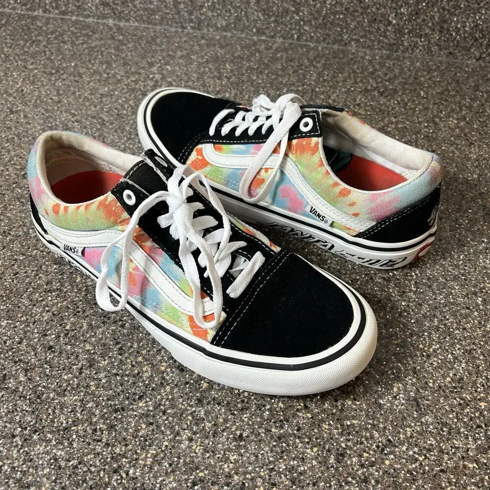 Vans PRO Santa Cruz Suede/Canvas Multicolor Mens Sz 7.5 Skater Shoes Lace Up Low